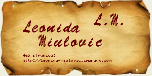 Leonida Miulović vizit kartica